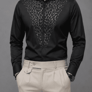 Slim Fit Embroidered Formal Shirt
