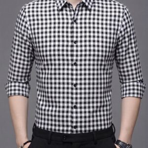 Slim Fit Gingham Check Button-Down Shirt
