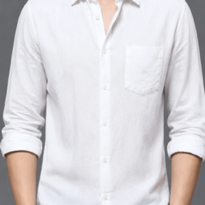 Slim Fit Solid White Casual Shirt