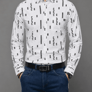 Slim Fit Geometric Print Casual Shirt