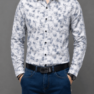 Slim Fit Floral Print Casual Shirt