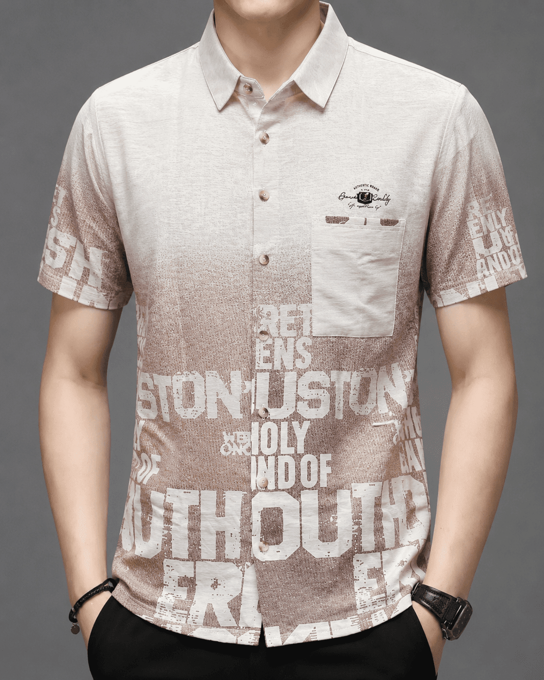 Regular Fit Typography Print Casual Shirt