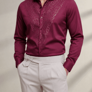 Slim Fit Geometric Print Formal Shirt
